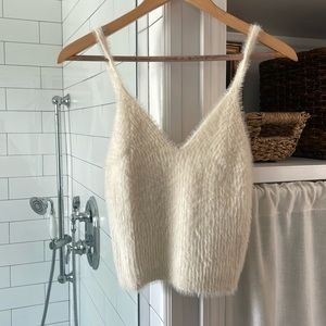 Fuzzy cream tank, never worn